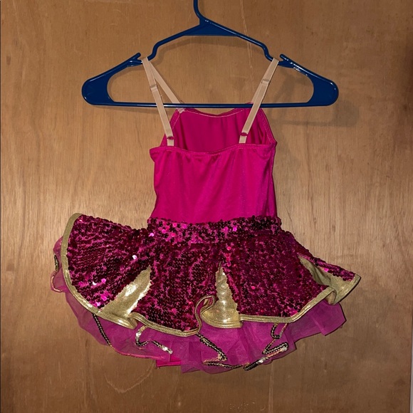 Weissman Fuchsia and Gold Dance Costume - Picture 4 of 6